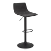 Black Textured Faux Leather & Metal Adjustable Bar Stool
