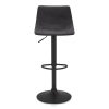 Black Textured Faux Leather & Metal Adjustable Bar Stool