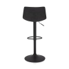 Black Textured Faux Leather & Metal Adjustable Bar Stool