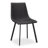 Black Textured Faux Leather and Metal Dining Chair