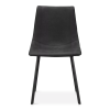 Black Textured Faux Leather and Metal Dining Chair
