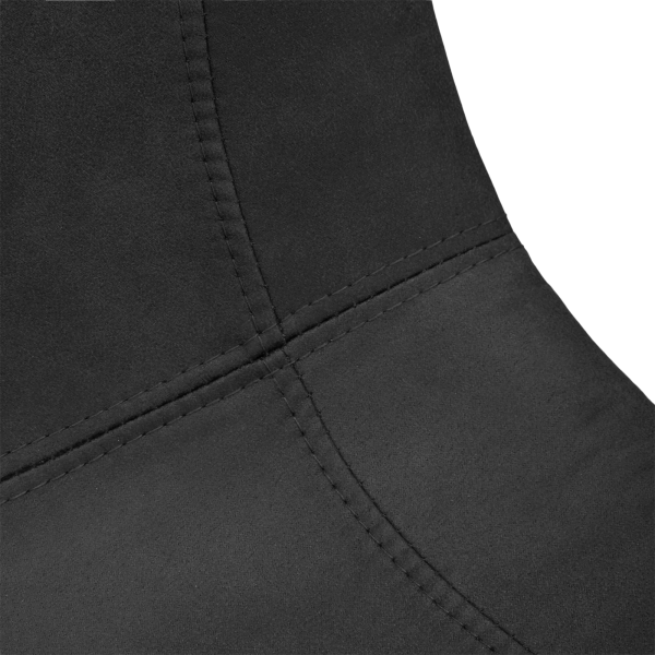 Black Textured Faux Leather and Metal Dining Chair
