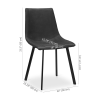 Black Textured Faux Leather and Metal Dining Chair