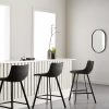 9394140_98-jpg Textured Faux Leather and Metal Bar Stool