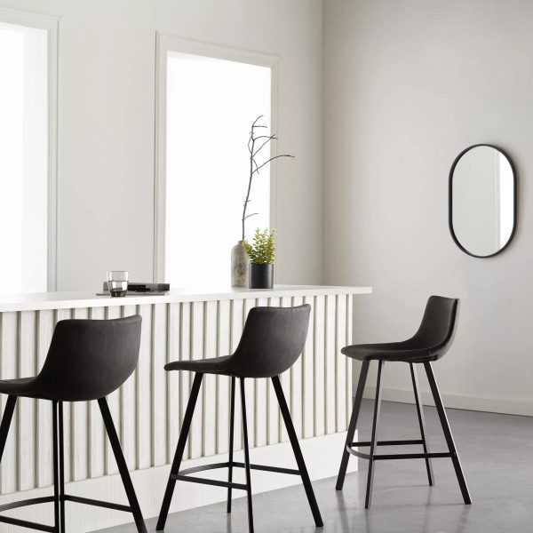 9394140_98-jpg Textured Faux Leather and Metal Bar Stool