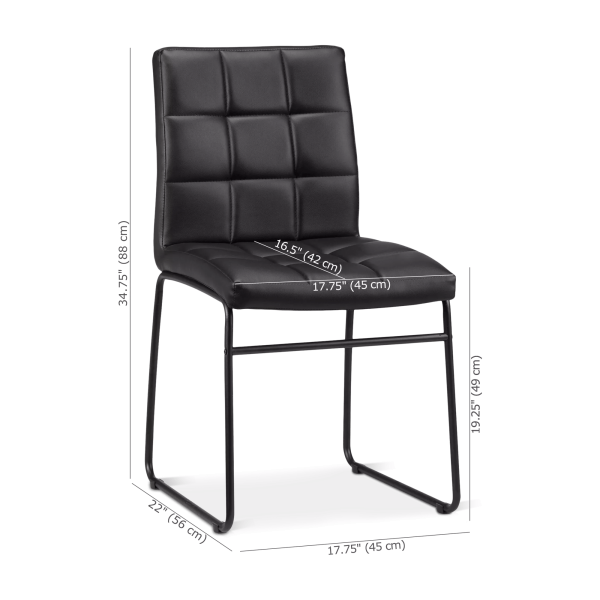 Faux Leather and Metal Dining Chair