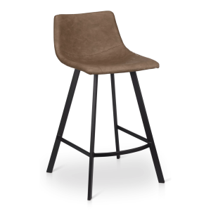 Faux Leather and Metal Bar Stool