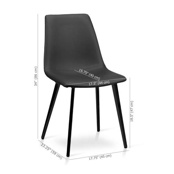 Faux Leather and Metal Dining Chair
