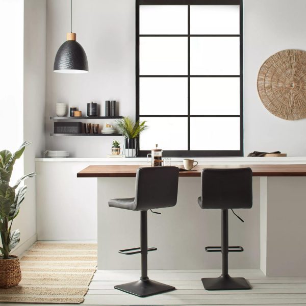 9398317_96-jpg Black Matte Faux Leather and Metal Adjustable Bar Stool