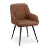 9399656-png Textured Faux Leather and Metal Dining Chair