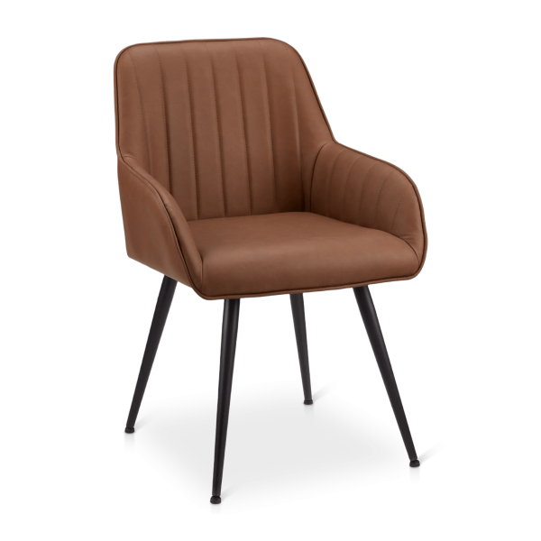 9399656-png Textured Faux Leather and Metal Dining Chair