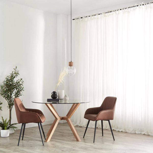 9399656_96-jpg Textured Faux Leather and Metal Dining Chair