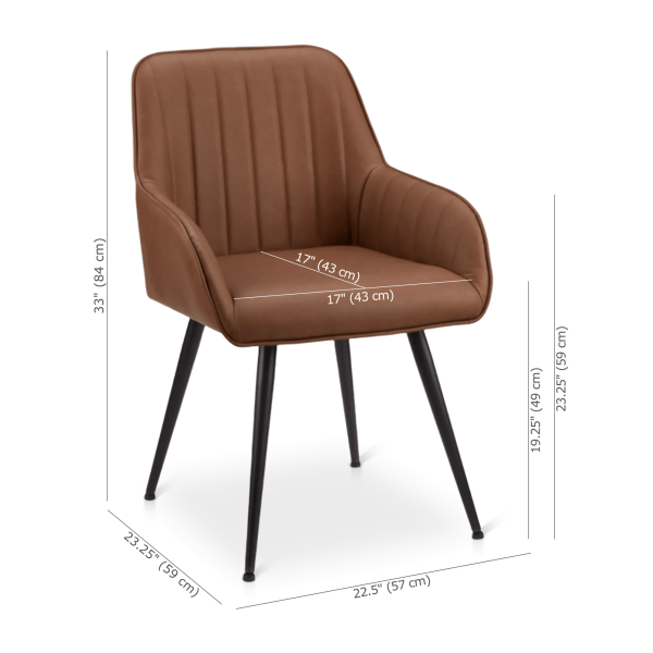 9399656_d-png Textured Faux Leather and Metal Dining Chair