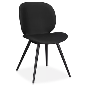 Black Faux Leather and Metal Chair