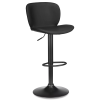 Black Textured Faux Leather & Metal Adjustable Bar Stool