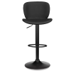 Black Textured Faux Leather & Metal Adjustable Bar Stool