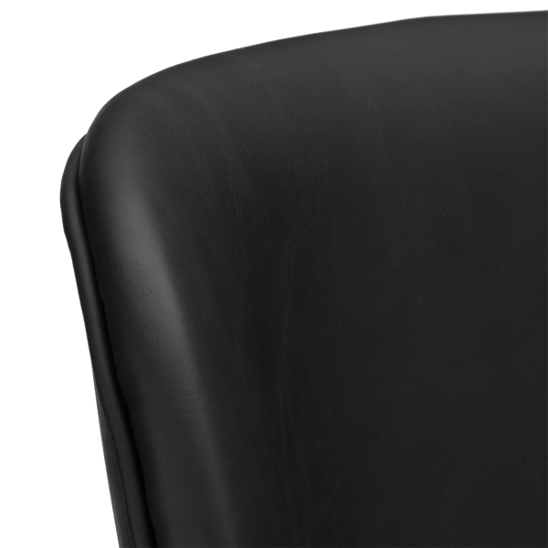 Black Textured Faux Leather & Metal Adjustable Bar Stool