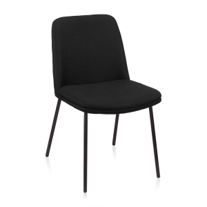 Black Fabric and Metal Dining Chair