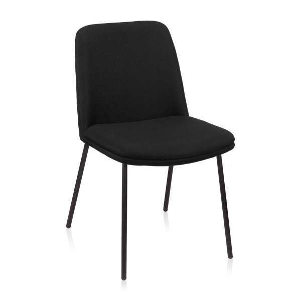 Black Fabric and Metal Dining Chair