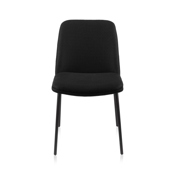 Black Fabric and Metal Dining Chair