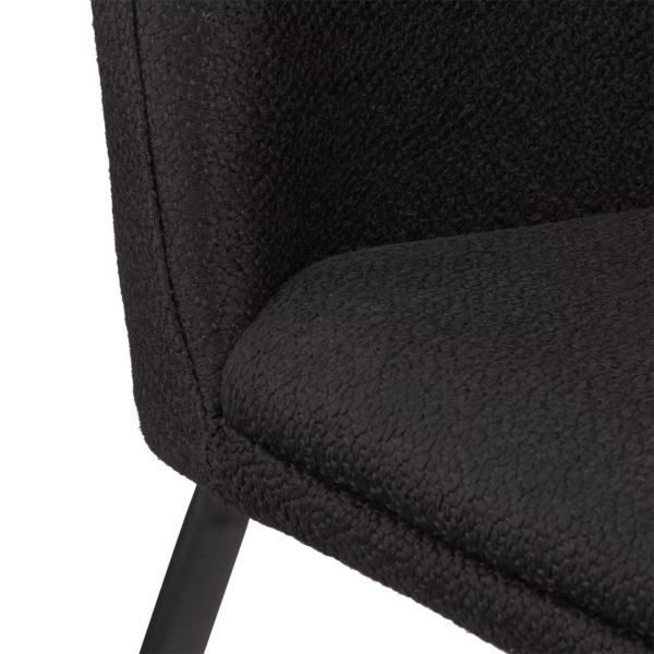 Black Fabric and Metal Dining Chair