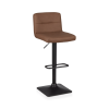 Rust Matte Faux Leather and Metal Adjustable Bar Stool