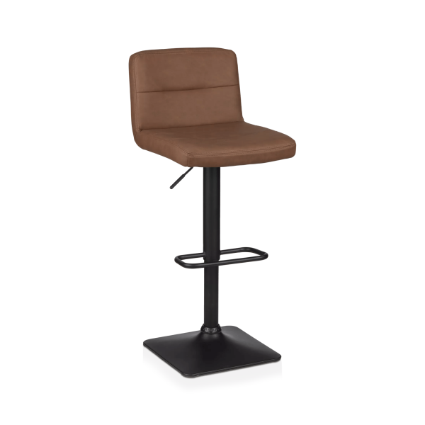 Rust Matte Faux Leather and Metal Adjustable Bar Stool
