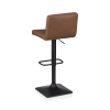 Rust Matte Faux Leather and Metal Adjustable Bar Stool