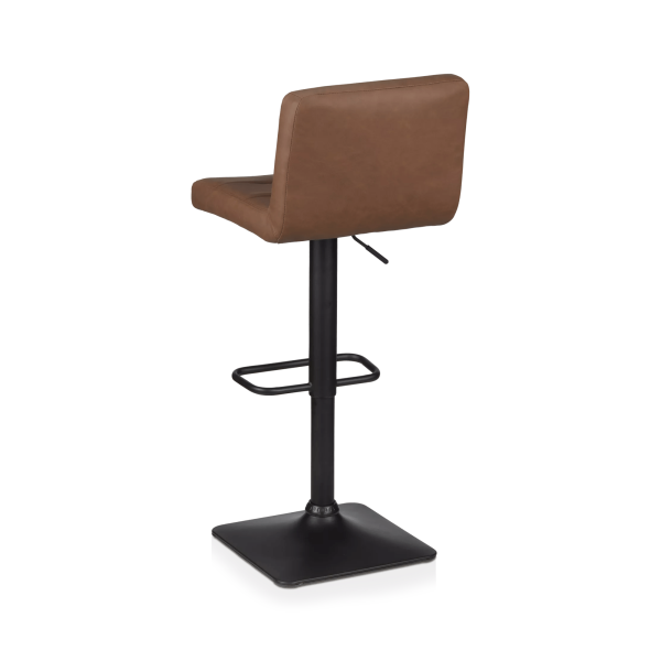 Rust Matte Faux Leather and Metal Adjustable Bar Stool