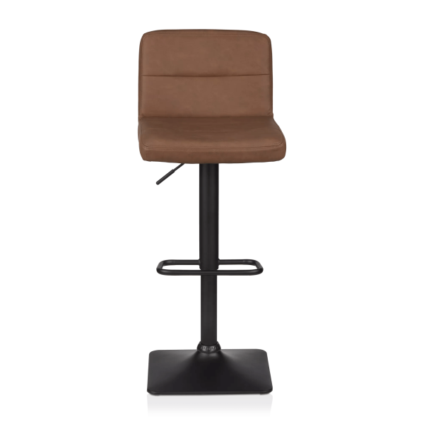 Rust Matte Faux Leather and Metal Adjustable Bar Stool