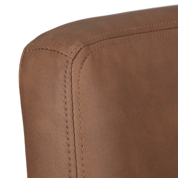 Rust Matte Faux Leather and Metal Adjustable Bar Stool