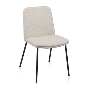 Oatmeal Fabric and Metal Dining Chair