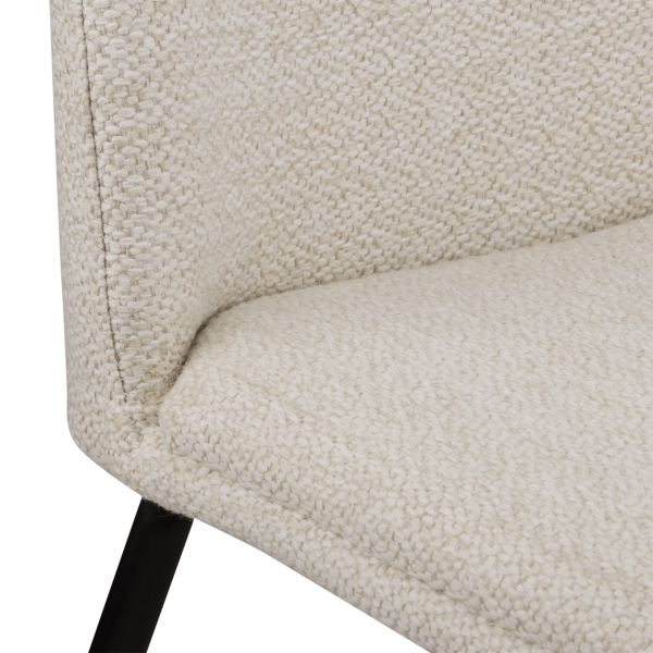 Oatmeal Fabric and Metal Dining Chair