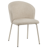 Beige Fabric and Metal Dining Chair