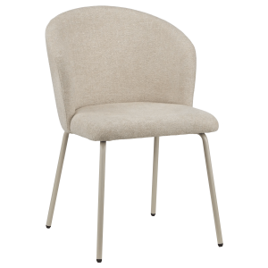 Beige Fabric and Metal Dining Chair