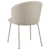 Beige Fabric and Metal Dining Chair