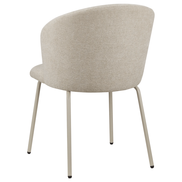 Beige Fabric and Metal Dining Chair