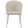 Beige Fabric and Metal Dining Chair