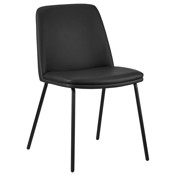 9408185 Black Faux Leather and Metal Dining Chair