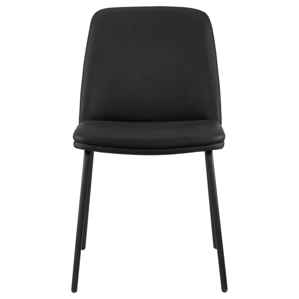 9408185_2 Black Faux Leather and Metal Dining Chair