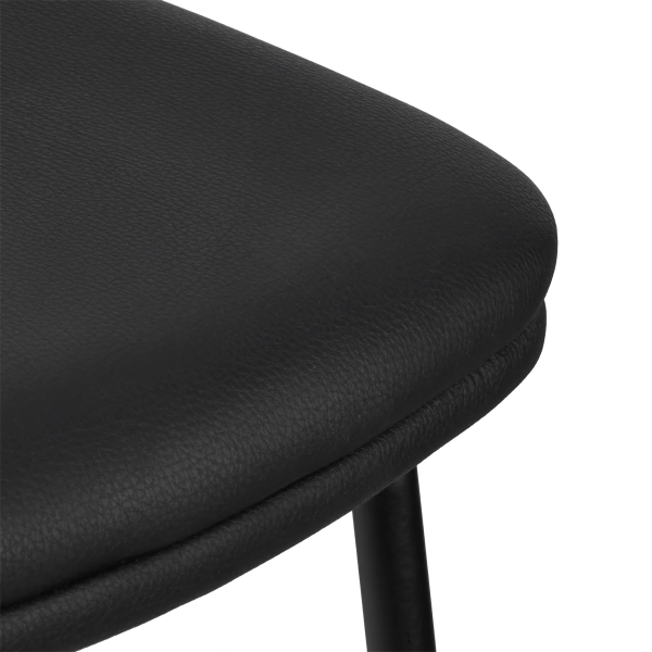9408185_3 Black Faux Leather and Metal Dining Chair