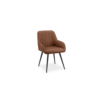 9409291-place-holder Textured Faux Leather and Metal Dining Chair
