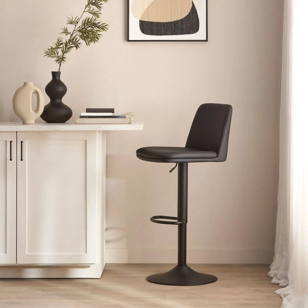 BARSTOOL_9408186_0145_WEB Black Faux Leather and Metal Bar Stool