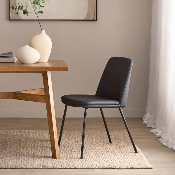 DINING_CHAIR_9408185_0086_WEB Black Faux Leather and Metal Dining Chair