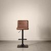 Rust Matte Faux Leather and Metal Adjustable Bar Stool