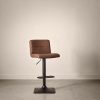 Rust Matte Faux Leather and Metal Adjustable Bar Stool