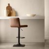 Rust Matte Faux Leather and Metal Adjustable Bar Stool