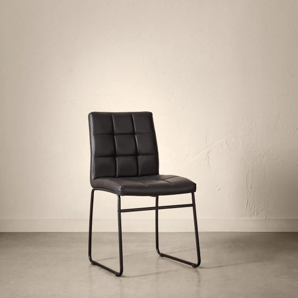 Faux Leather and Metal Dining Chair