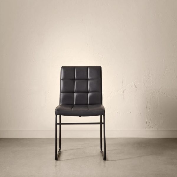 Faux Leather and Metal Dining Chair