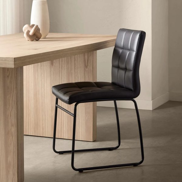 Faux Leather and Metal Dining Chair